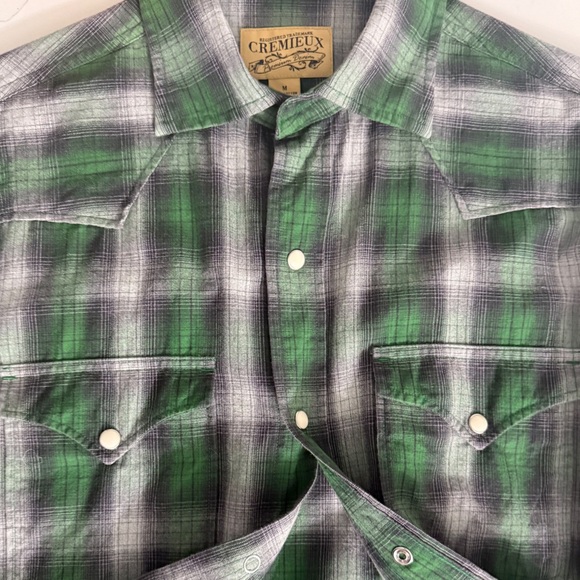 Daniel Cremieux Premium Men’s Green Plaid Long Sleeve Western Shirt — Size M - Picture 8 of 13